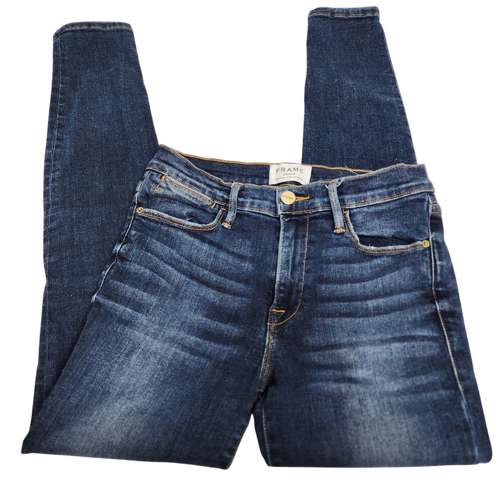 FRAME Le High Skinny Dark Wash Hoffman Jeans Size 27